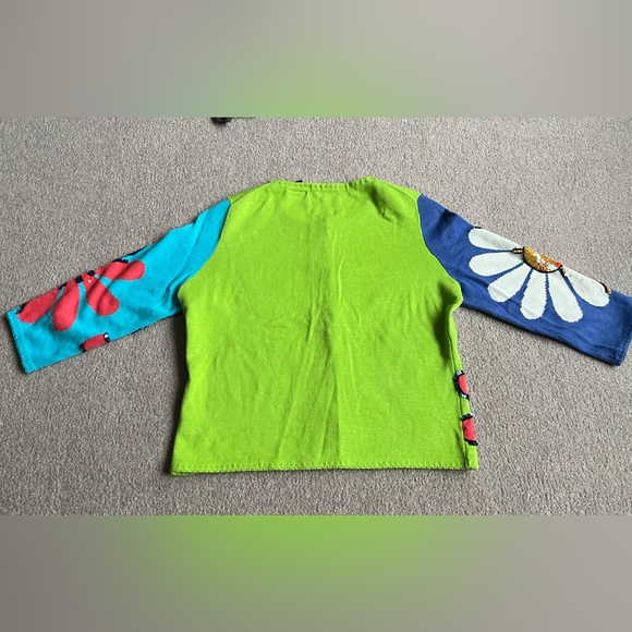 Michael Simon M Sweater Cardigan Flowers Daisy valentines day Gift Idea, - Picture 2 of 8